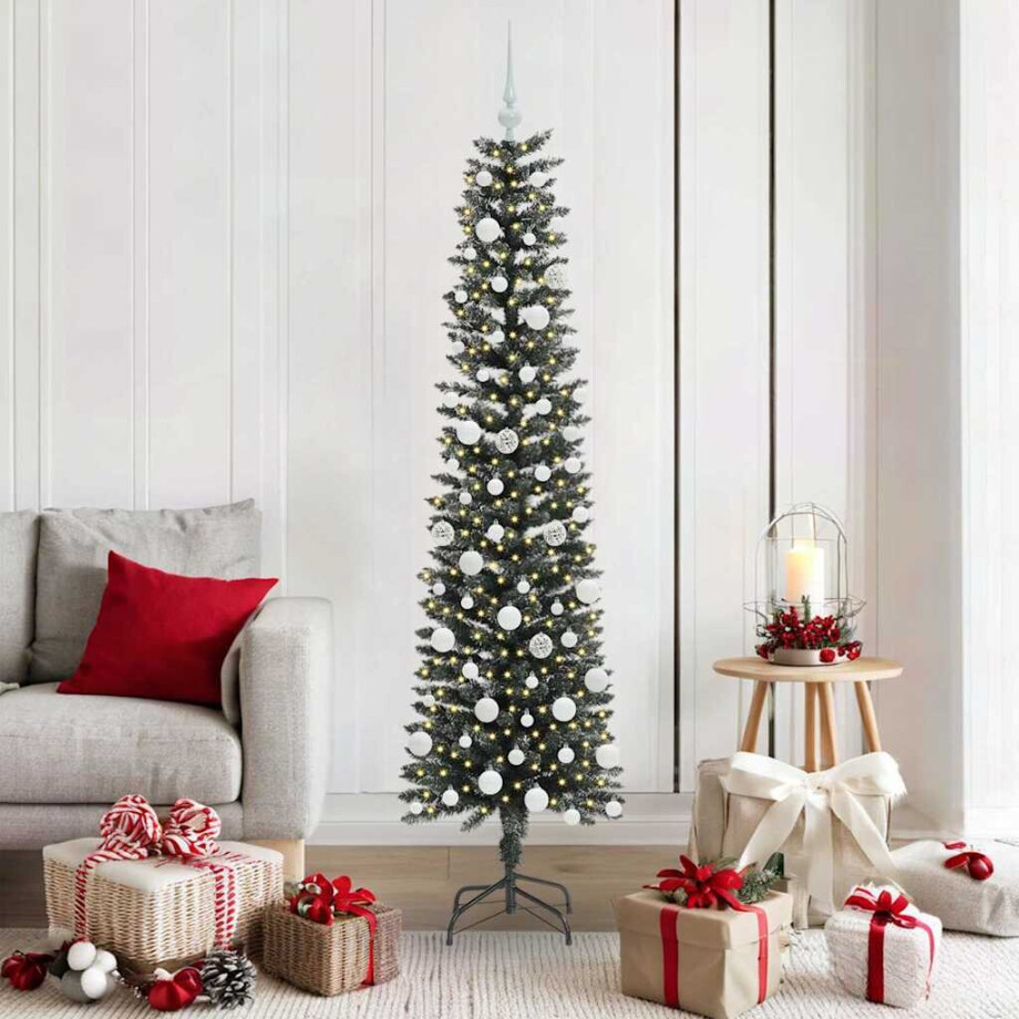 vidaXL Kunstkerstboom met 300 LED Groen 180 cm PVC en Plastic en Staal afbeelding 1