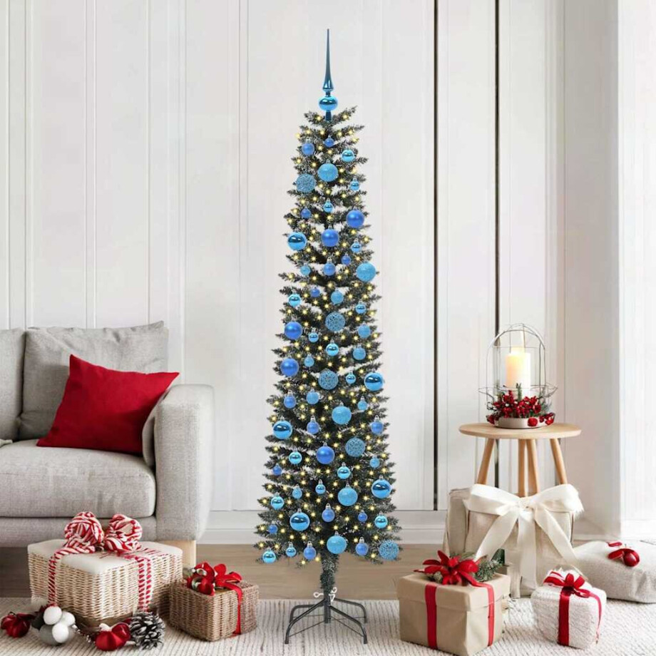 vidaXL Kunstkerstboom met 300 LED Groen 180 cm PVC en Plastic en Staal afbeelding 1