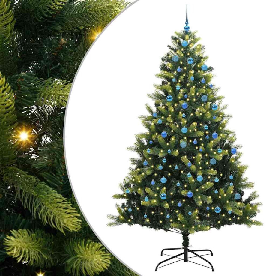 vidaXL Kunstmatige Gehingde Kerstboom 300 LEDs Groen 240 cm PVC en PE afbeelding 1