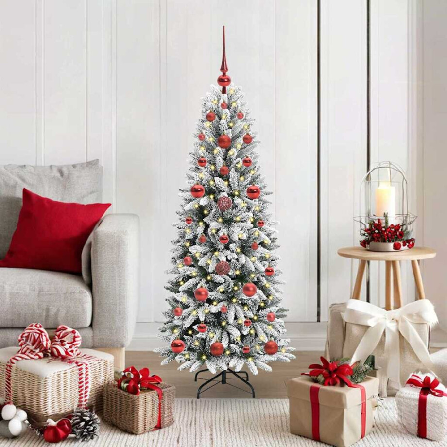 vidaXL Kunstkerstboom Wit 120 cm PVC en Plastic en Staal en PE afbeelding 1