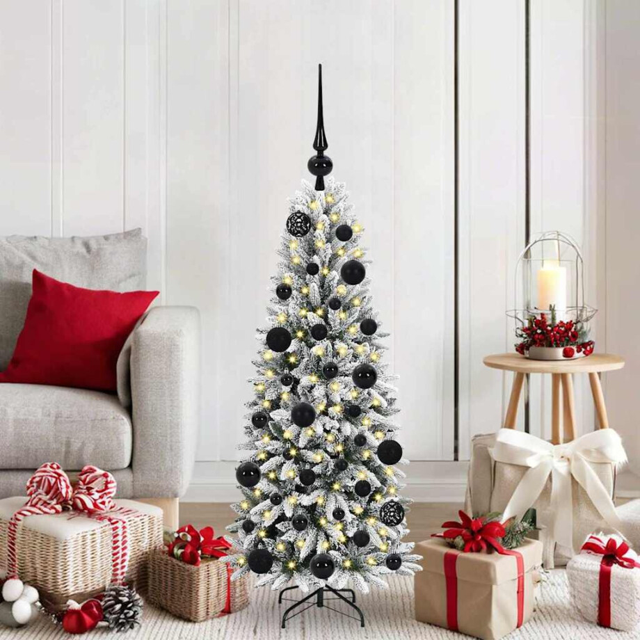 vidaXL Kunstkerstboom Wit 120 cm PVC en Plastic en Staal en PE afbeelding 1