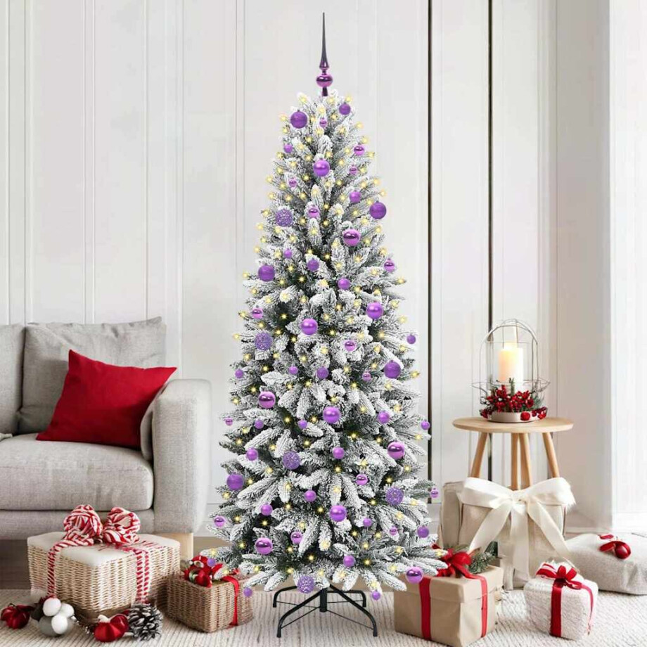 vidaXL Kunstkerstboom Wit 180 cm PVC en Plastic en Staal en PE afbeelding 1