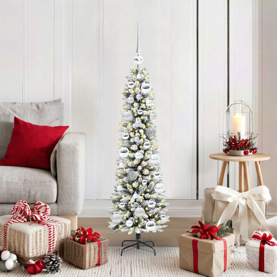 vidaXL Kunstkerstboom met 150 LED Wit 120 cm PVC en Metaal en Plastic afbeelding 1