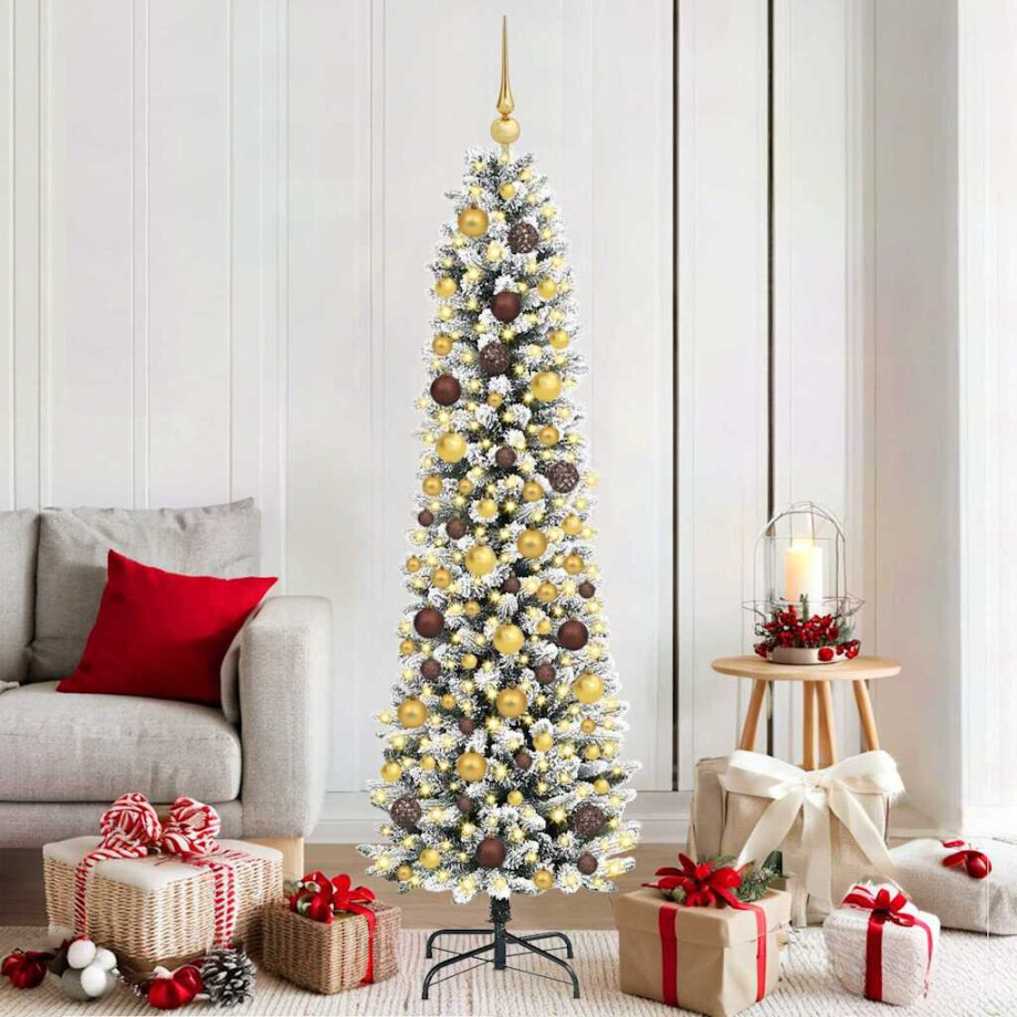 vidaXL Kunstkerstboom Wit 180 cm PVC en Metaal en Plastic vidaXL Kunstkerstboom Wit 180 cm PVC en Metaal en Plastic afbeelding 1