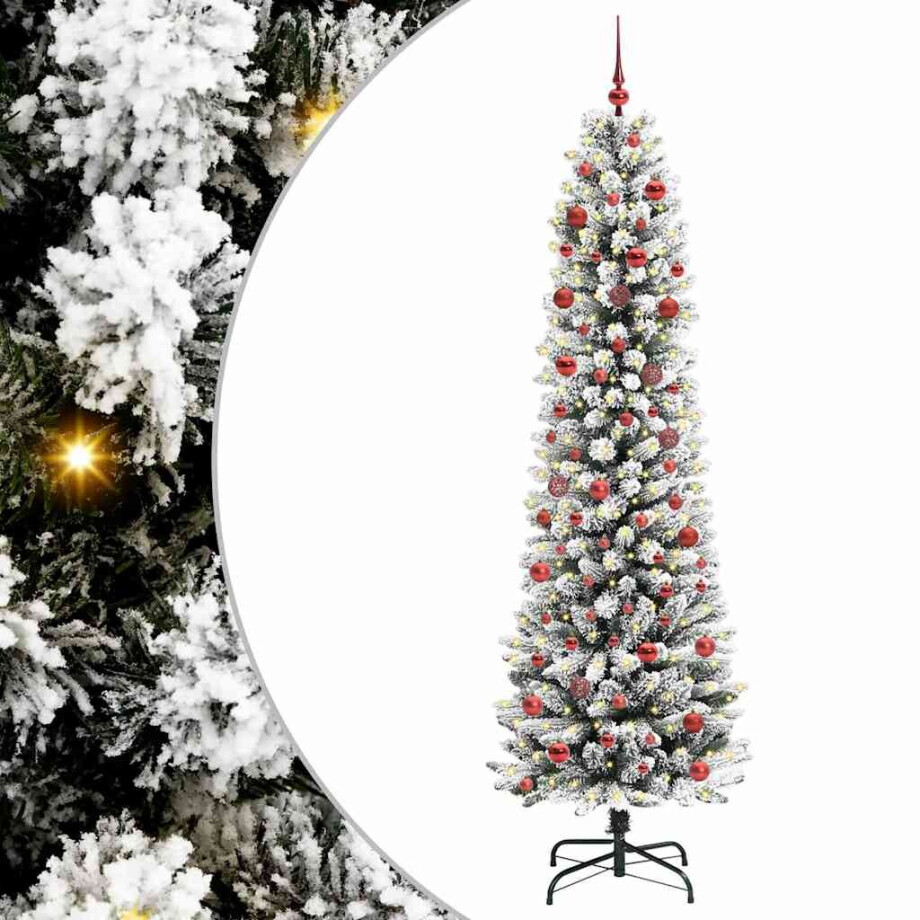 vidaXL Kunstkerstboom Groen en wit 210 cm PVC en Metaal en Plastic vidaXL Kunstkerstboom Groen en wit 210 cm PVC en Metaal en Plastic afbeelding 1