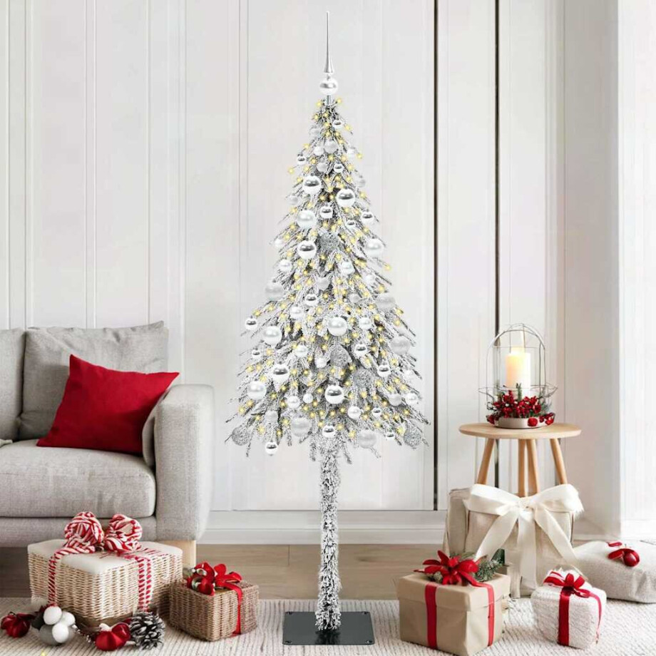 vidaXL Kerstboom met 300 LED met standaard Wit 180 cm PE en staal afbeelding 1