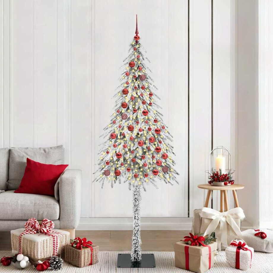 vidaXL Kerstboom met 300 LED met standaard Wit 210 cm PE en staal afbeelding 1