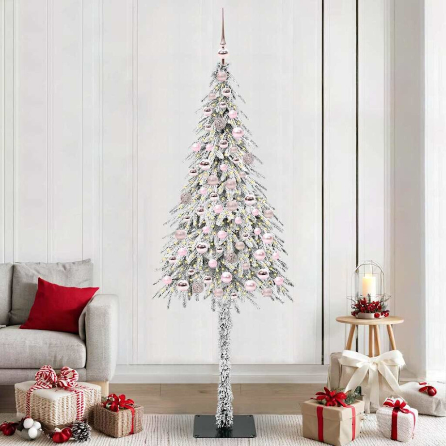 vidaXL Kerstboom met 300 LED met standaard Wit 210 cm PE en staal afbeelding 1
