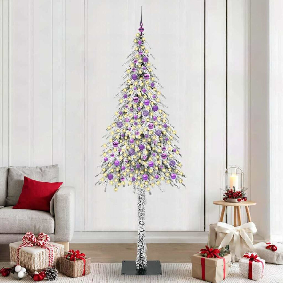 vidaXL Kerstboom met 300 LED met standaard Wit 210 cm PE en staal afbeelding 1