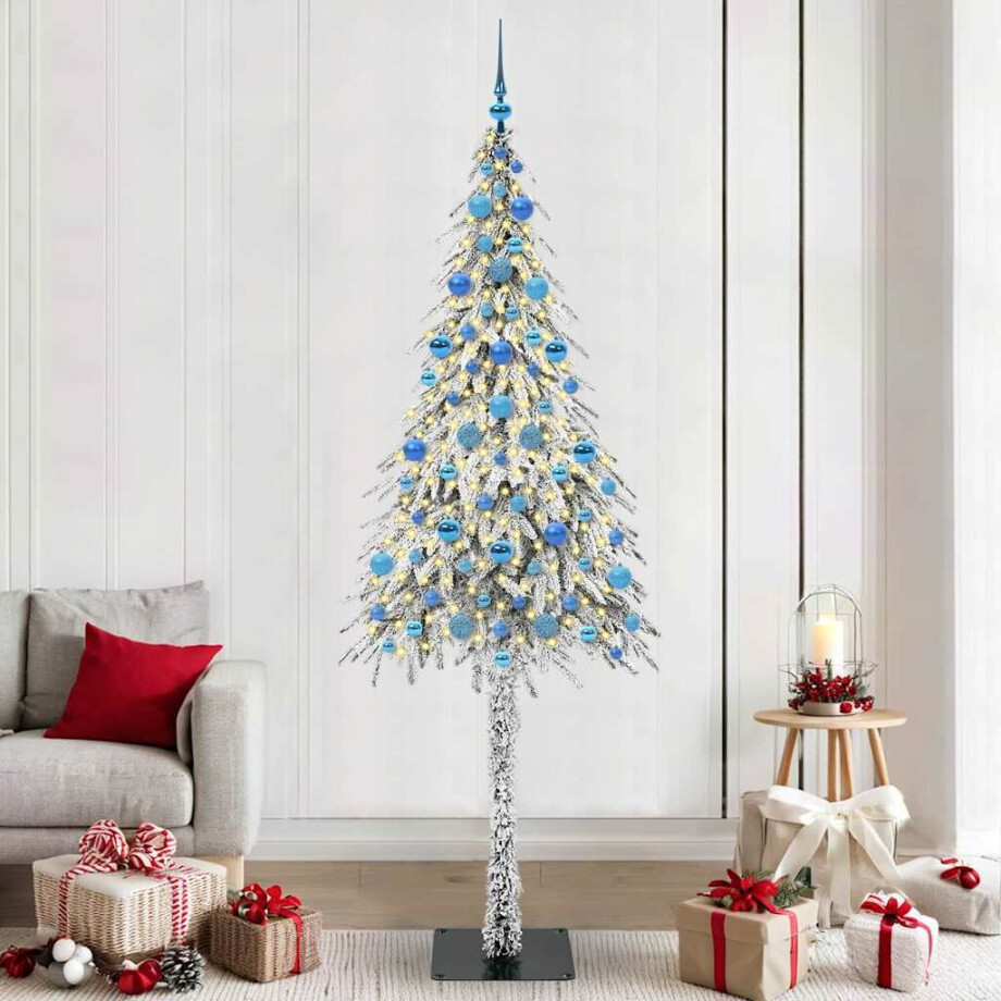 vidaXL Kerstboom met 300 LED met standaard Wit 210 cm PE en staal afbeelding 1