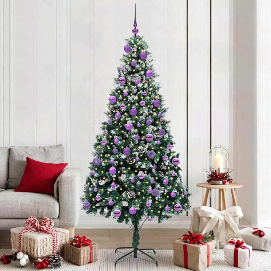 vidaXL Kunstkerstboom Groen 210 cm PVC en Staal en Kunststof vidaXL Kunstkerstboom Groen 210 cm PVC en Staal en Kunststof afbeelding 1
