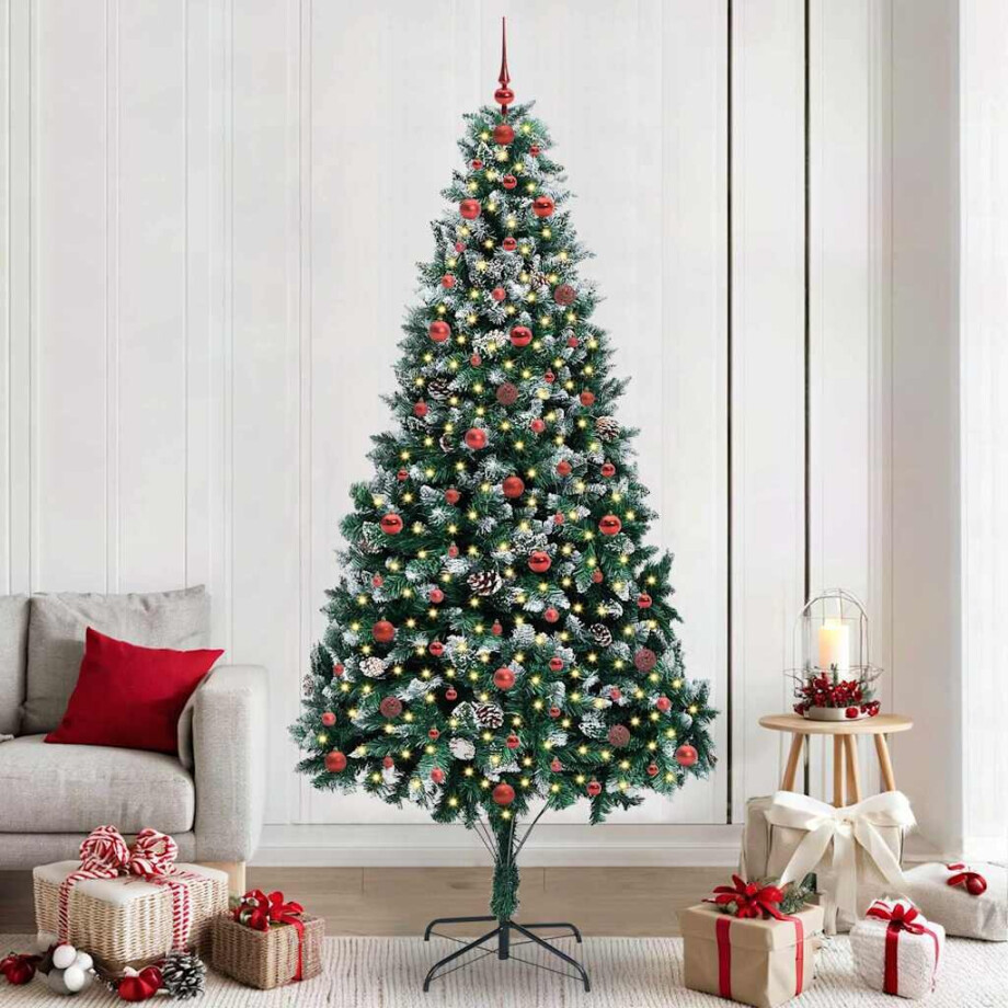 vidaXL Kunstkerstboom Groen 240 cm PVC en Staal en Kunststof vidaXL Kunstkerstboom Groen 240 cm PVC en Staal en Kunststof afbeelding 1