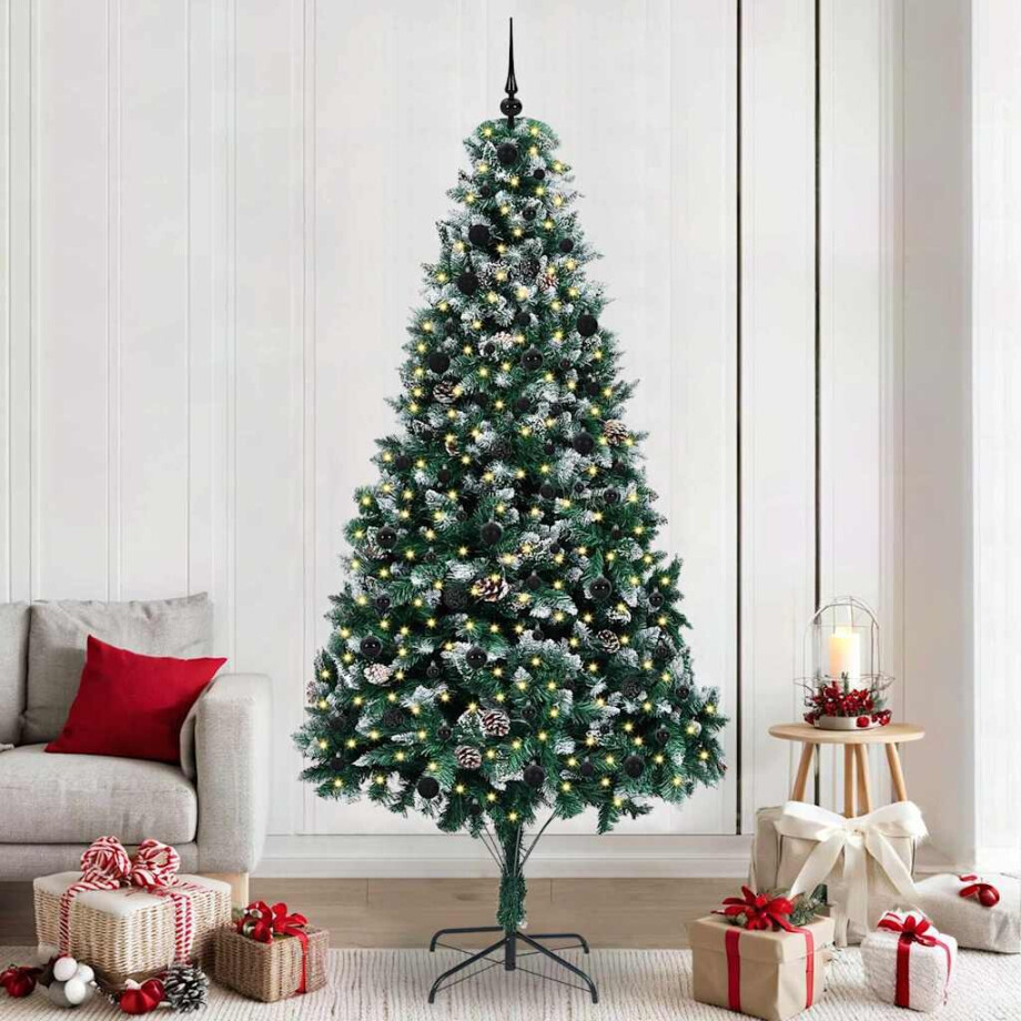 vidaXL Kunstkerstboom Groen 240 cm PVC en Staal en Kunststof vidaXL Kunstkerstboom Groen 240 cm PVC en Staal en Kunststof afbeelding 1