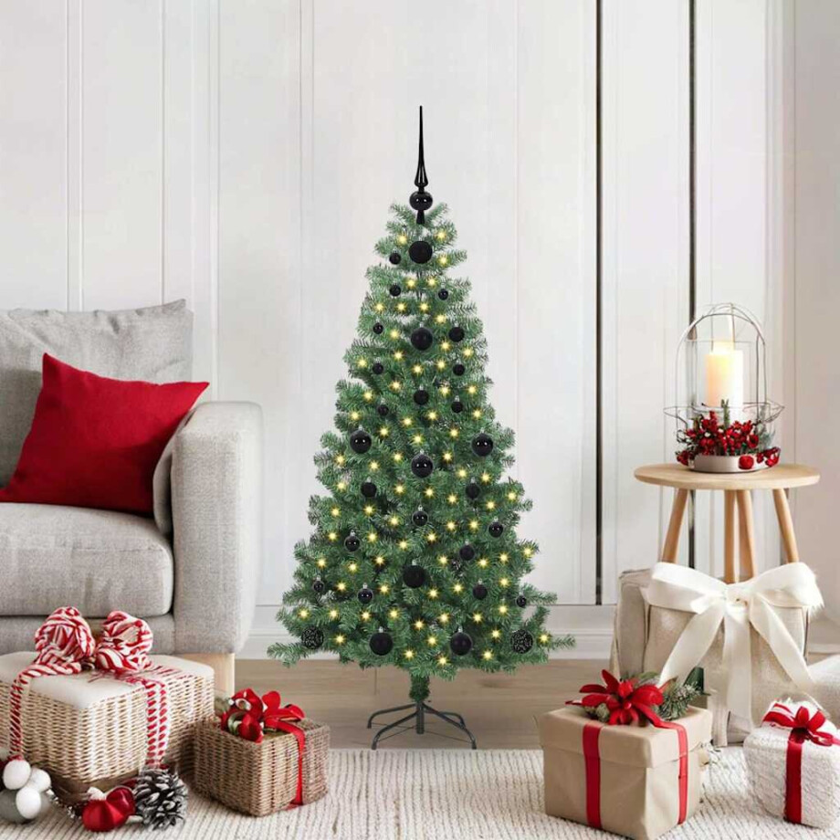 vidaXL Kerstboom met 150 LED met standaard Groen 120 cm PVC afbeelding 1