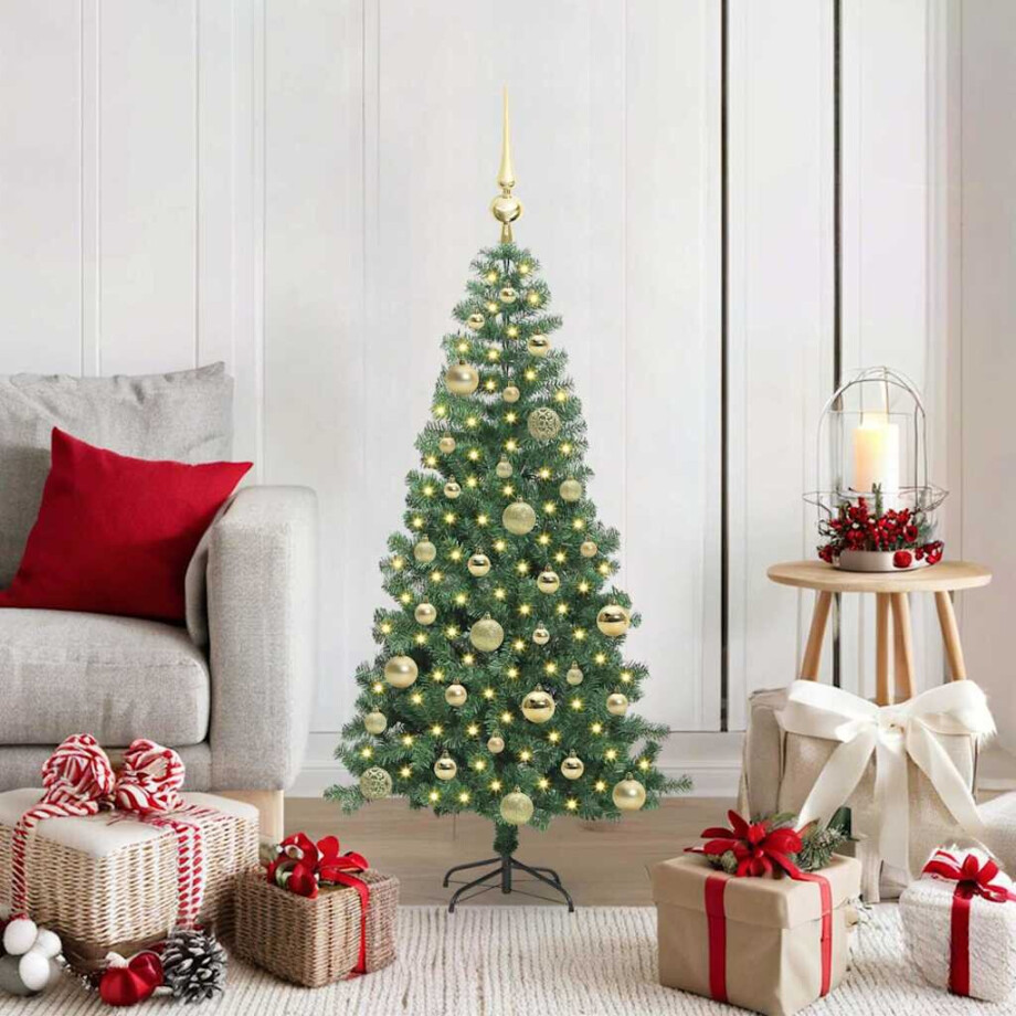 vidaXL Kerstboom met 150 LED met standaard Groen 120 cm PVC afbeelding 1