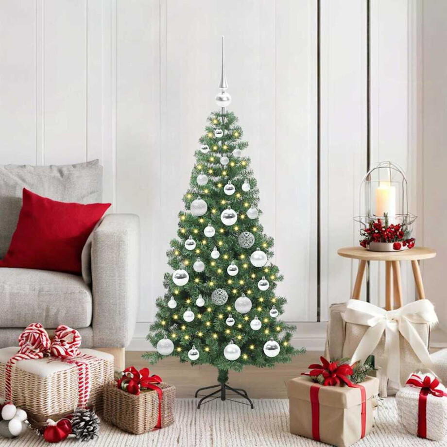 vidaXL Kerstboom met 150 LED met standaard Groen 120 cm PVC afbeelding 1