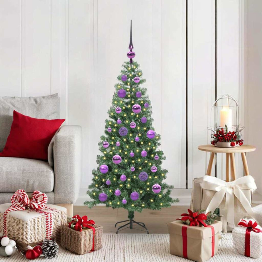 vidaXL Kerstboom met 150 LED met standaard Groen 120 cm PVC vidaXL Kerstboom met 150 LED met standaard Groen 120 cm PVC afbeelding 1