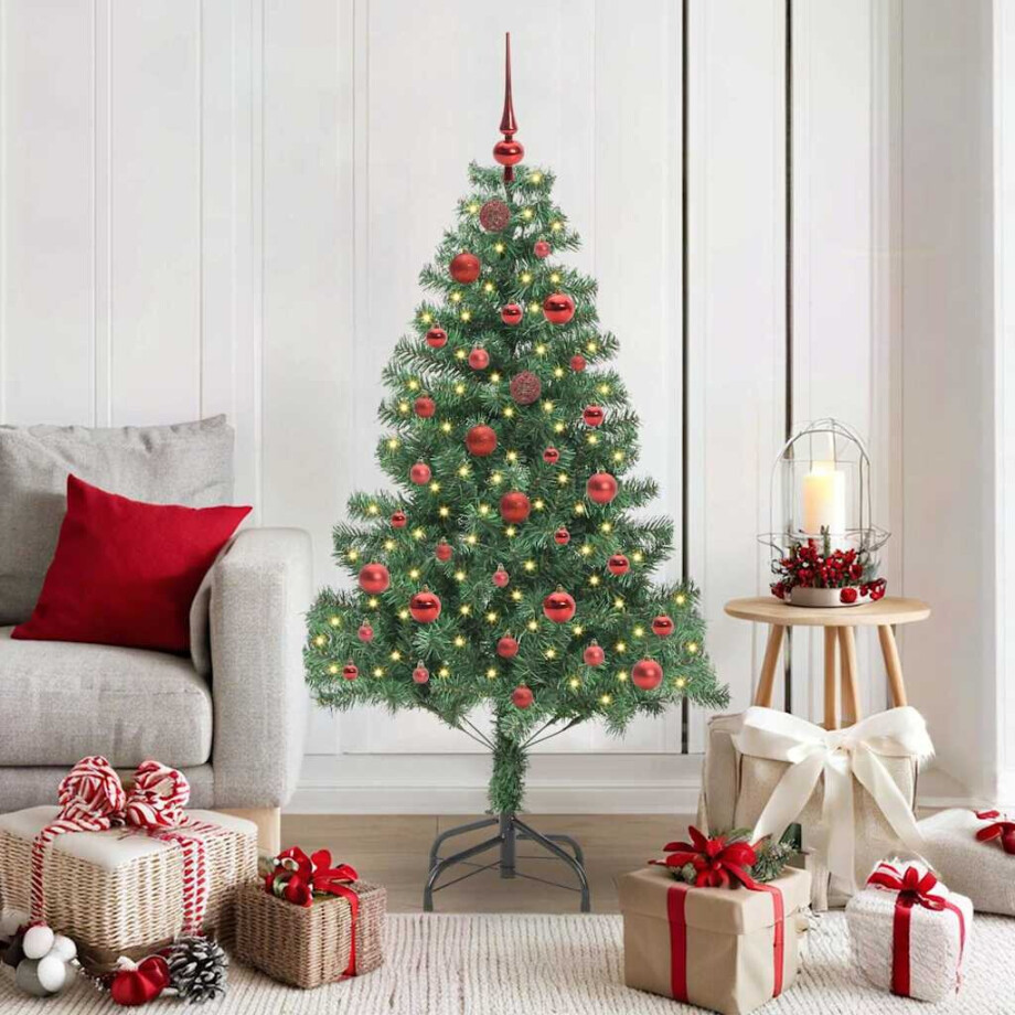 vidaXL Kerstboom met 150 LED met standaard Groen 150 cm PVC afbeelding 1