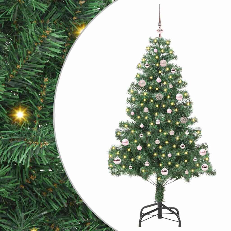 vidaXL Kerstboom met 150 LED met standaard Groen 150 cm PVC afbeelding 1