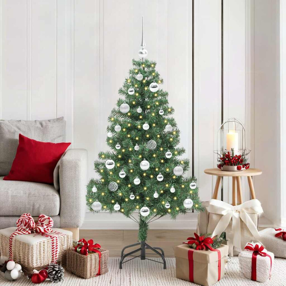 vidaXL Kerstboom met 150 LED met standaard Groen 150 cm PVC afbeelding 1