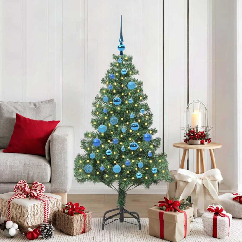 vidaXL Kerstboom met 150 LED met standaard Groen 150 cm PVC afbeelding 1