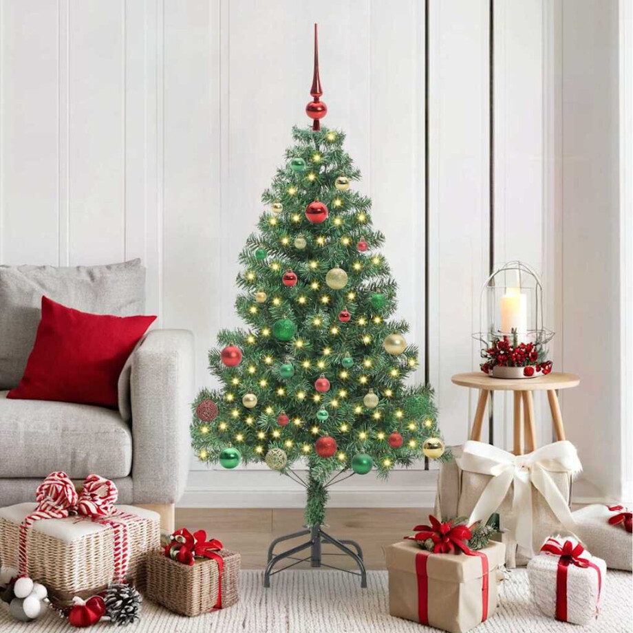 vidaXL Kerstboom met 150 LED met standaard Groen 150 cm PVC afbeelding 1