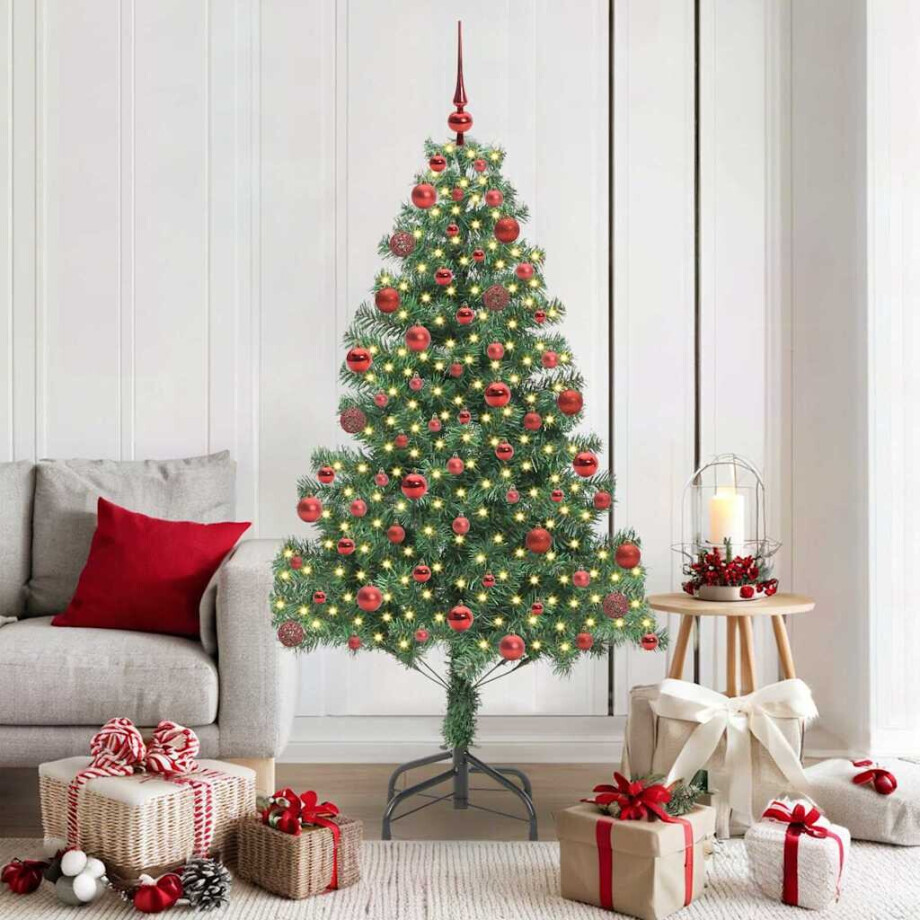 vidaXL Kerstboom met 300 LED met standaard Groen 180 cm PVC afbeelding 1