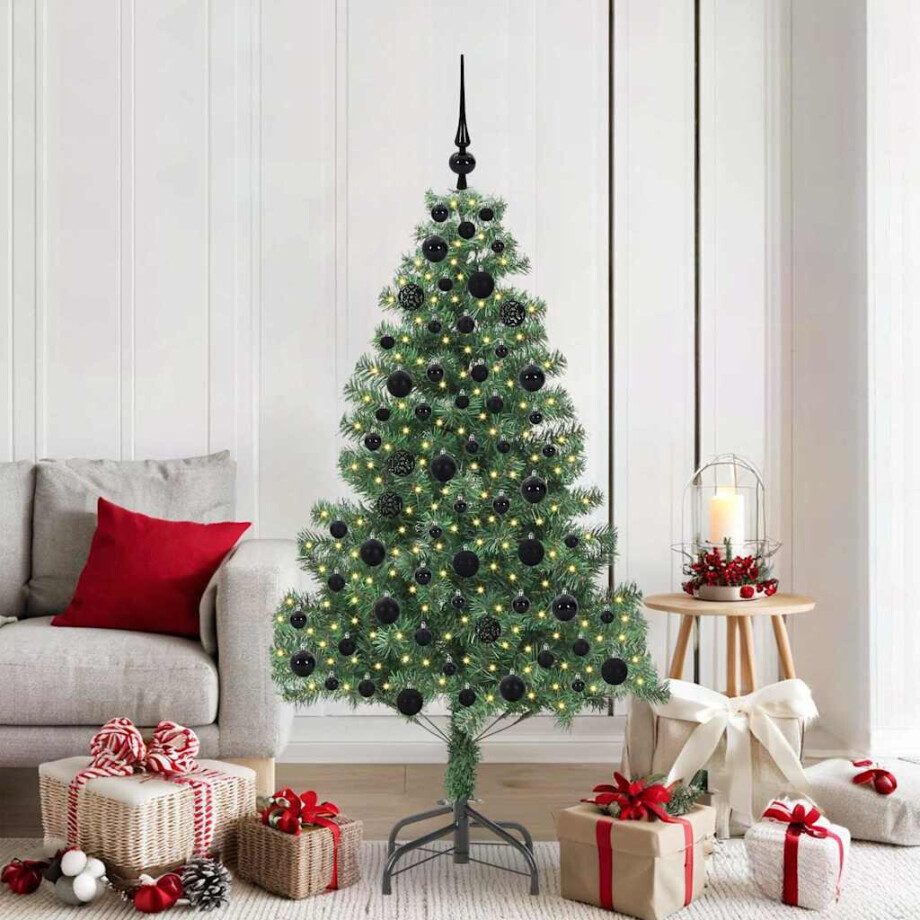 vidaXL Kerstboom met 300 LED met standaard Groen 180 cm PVC afbeelding 1