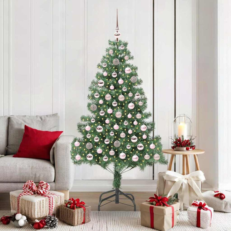 vidaXL Kerstboom met 300 LED met standaard Groen 180 cm PVC afbeelding 1