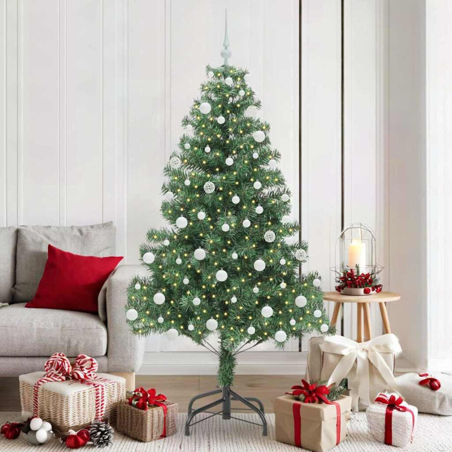 vidaXL Kerstboom met 300 LED met standaard Groen 180 cm PVC afbeelding 1