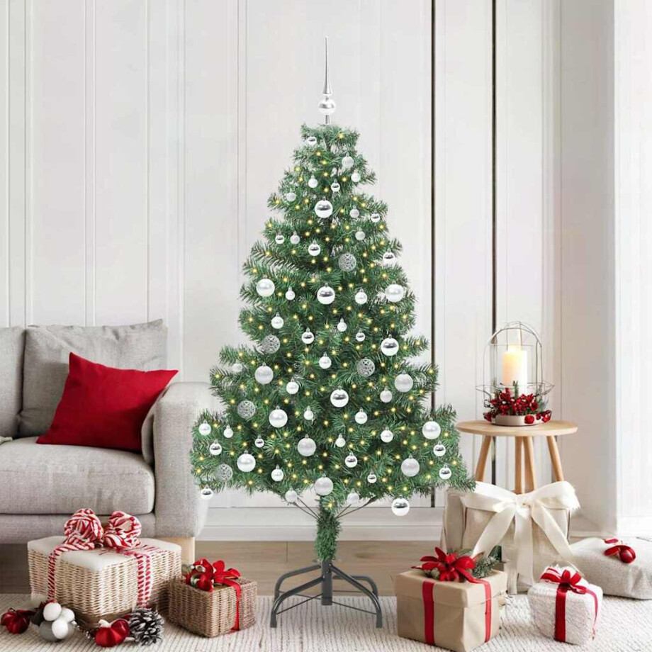 vidaXL Kerstboom met 300 LED met standaard Groen 180 cm PVC afbeelding 1