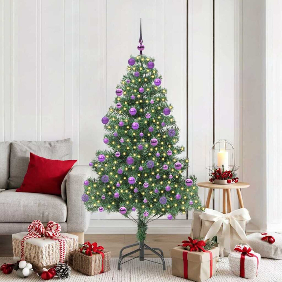 vidaXL Kerstboom met 300 LED met standaard Groen 180 cm PVC afbeelding 1