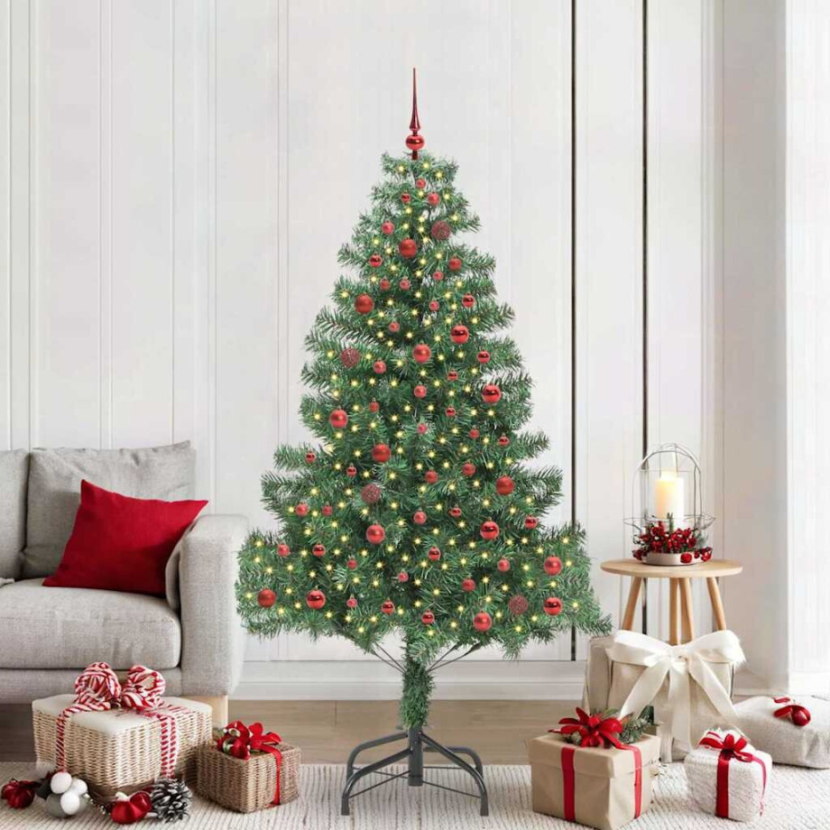 vidaXL Kerstboom met 300 LED met standaard Groen 210 cm PVC afbeelding 1