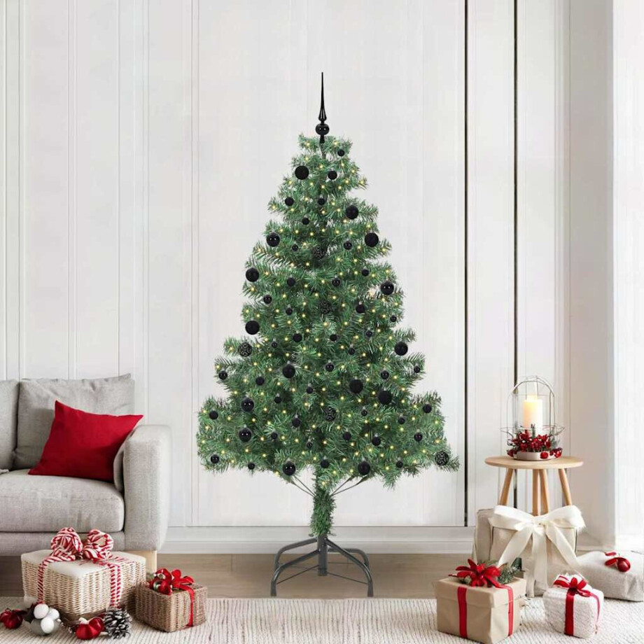 vidaXL Kerstboom met 300 LED met standaard Groen 210 cm PVC afbeelding 1