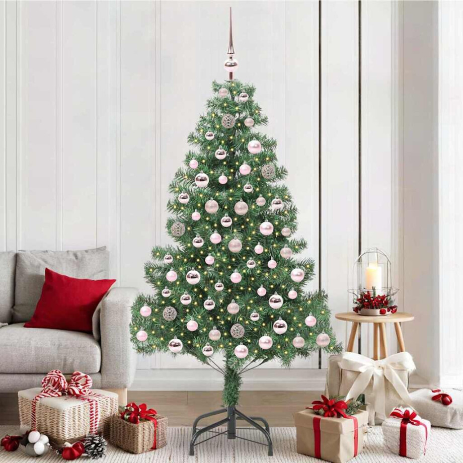 vidaXL Kerstboom met 300 LED met standaard Groen 210 cm PVC afbeelding 1