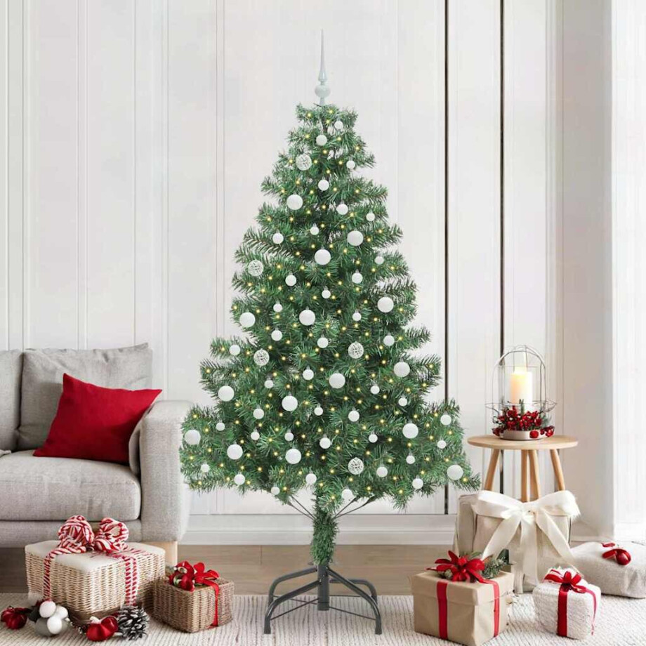 vidaXL Kerstboom met 300 LED met standaard Groen 210 cm PVC afbeelding 1
