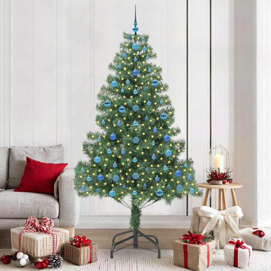 vidaXL Kerstboom met 300 LED met standaard Groen 210 cm PVC afbeelding 1