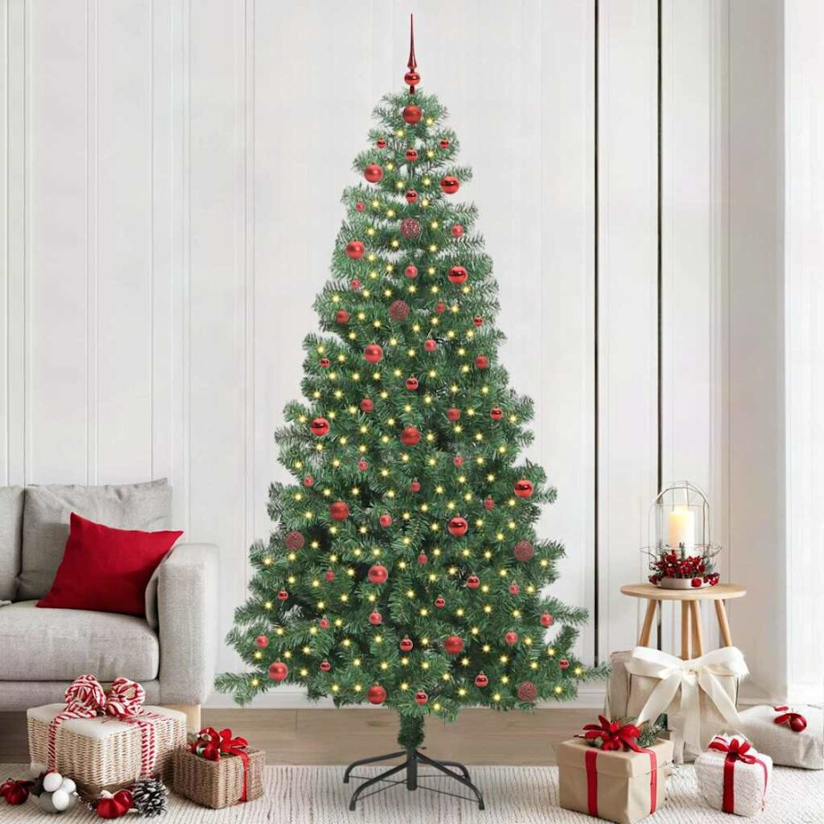 vidaXL Kerstboom met 300 LED met standaard Groen 240 cm PVC afbeelding 1