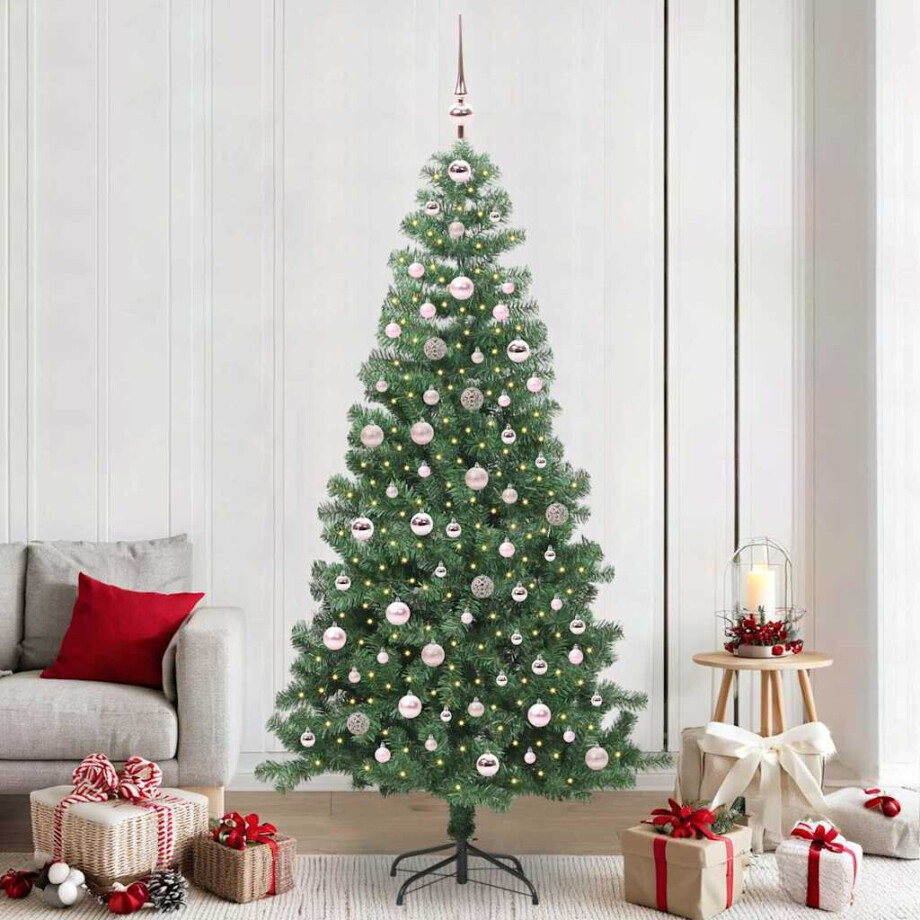 vidaXL Kerstboom met 300 LED met standaard Groen 240 cm PVC afbeelding 1
