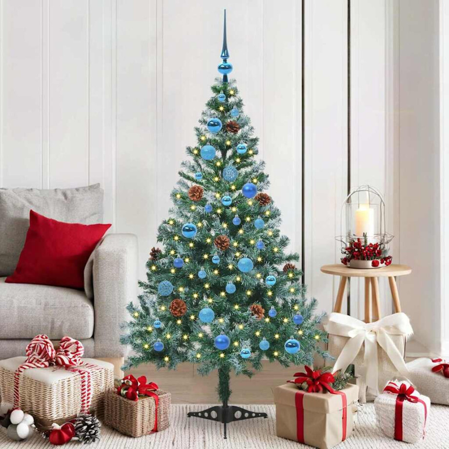 vidaXL Kunstkerstboom met 150 LED Groen 150 cm PVC en Staal afbeelding 1