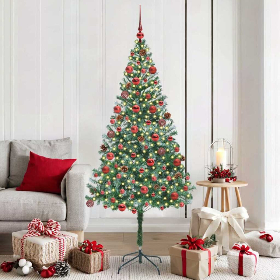vidaXL Kunstkerstboom met 300 LED Groen 180 cm PVC en Staal vidaXL Kunstkerstboom met 300 LED Groen 180 cm PVC en Staal afbeelding 1