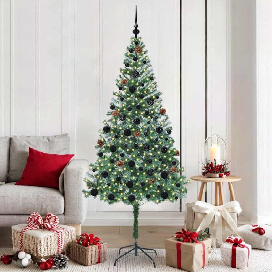 vidaXL Kunstkerstboom met 300 LED Groen 180 cm PVC en Staal vidaXL Kunstkerstboom met 300 LED Groen 180 cm PVC en Staal afbeelding 1
