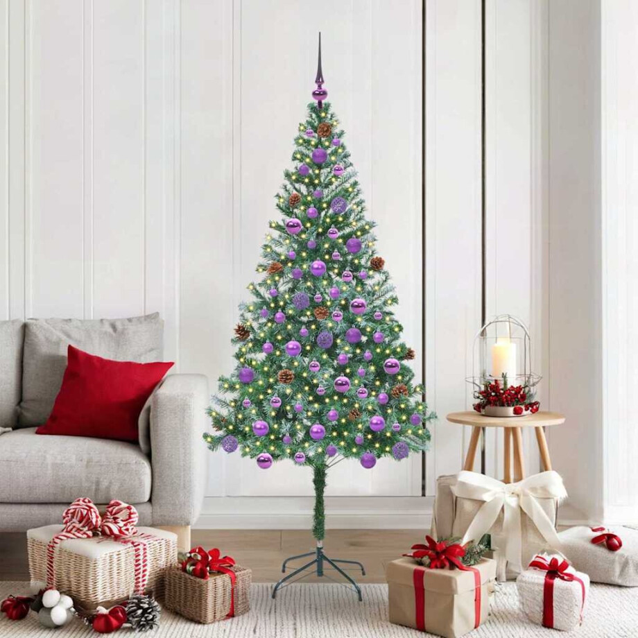 vidaXL Kunstkerstboom met 300 LED Groen 180 cm PVC en Staal vidaXL Kunstkerstboom met 300 LED Groen 180 cm PVC en Staal afbeelding 1