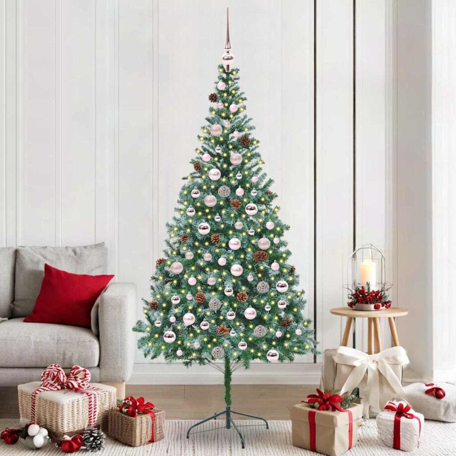 vidaXL Kunstkerstboom met 300 LED Groen 210 cm PVC en Staal vidaXL Kunstkerstboom met 300 LED Groen 210 cm PVC en Staal afbeelding 1