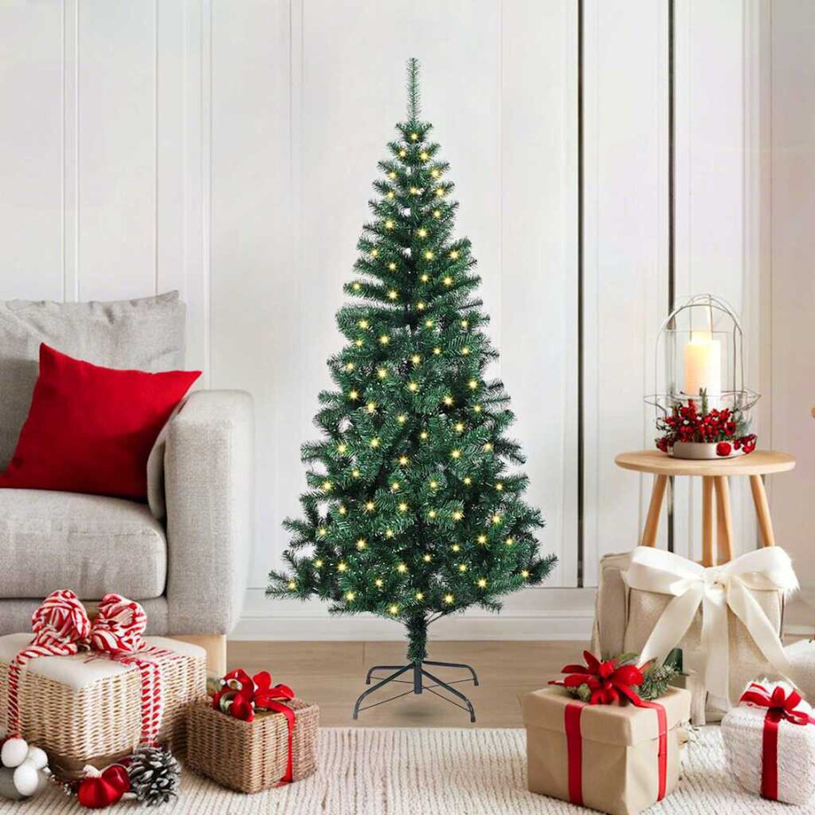 vidaXL Kunstkerstboom met decoratieve touwlichten Groen 120cm PVC vidaXL Kunstkerstboom met decoratieve touwlichten Groen 120cm PVC afbeelding 1