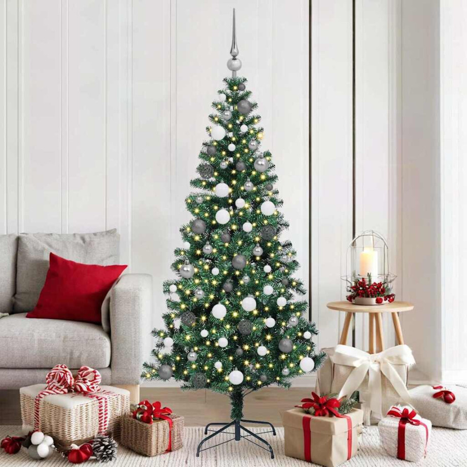 vidaXL Kunstkerstboom met decoratieve touwlichten Groen 180cm PVC vidaXL Kunstkerstboom met decoratieve touwlichten Groen 180cm PVC afbeelding 1