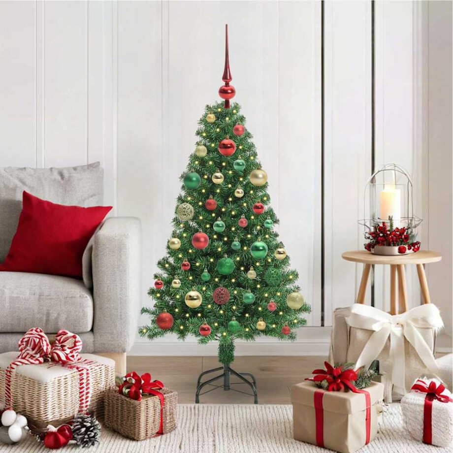 vidaXL Kunstkerstboom Groen 120 cm PVC en Staal en Kunststof vidaXL Kunstkerstboom Groen 120 cm PVC en Staal en Kunststof afbeelding 1