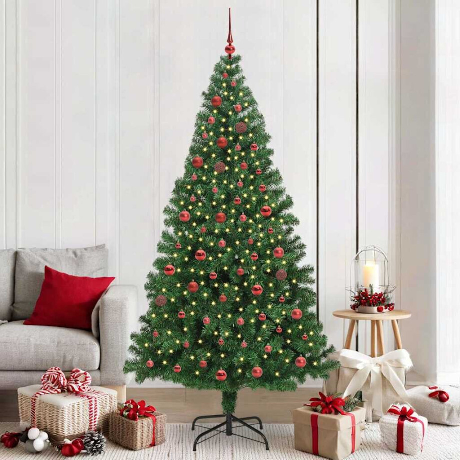 vidaXL Kunstkerstboom Groen 210 cm PVC en Staal en Kunststof afbeelding 1