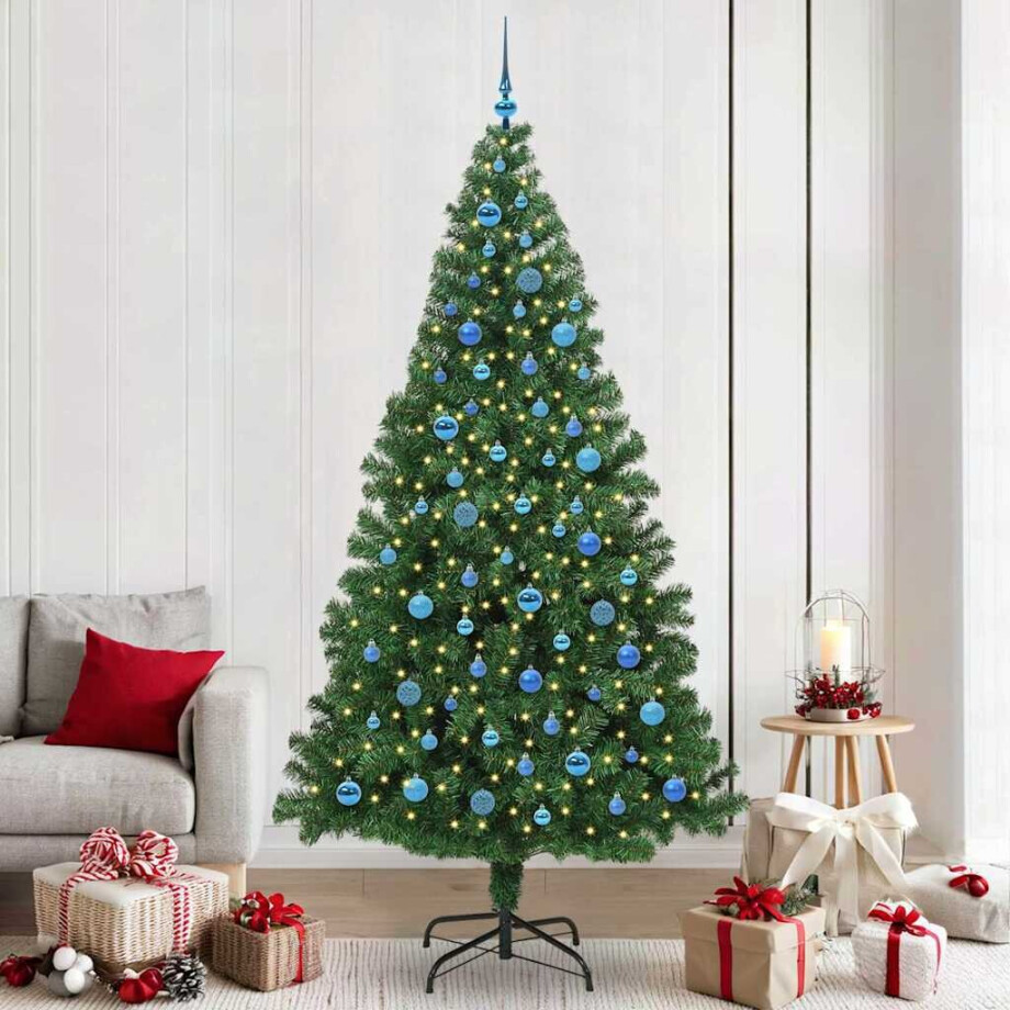 vidaXL Kunstkerstboom Groen 240 cm PVC en Staal en Kunststof afbeelding 1