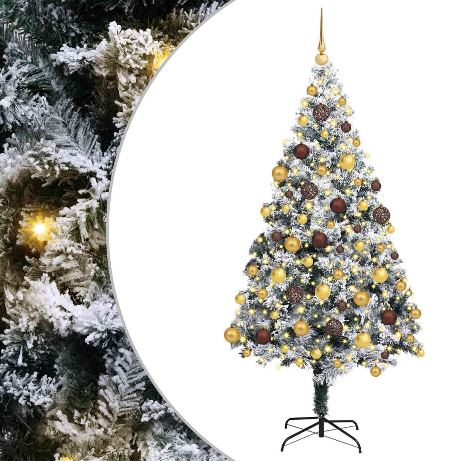 vidaXL Kunstkerstboom met 300 LED Wit 180 cm PVC en Staal en Kunststof vidaXL Kunstkerstboom met 300 LED Wit 180 cm PVC en Staal en Kunststof afbeelding 1